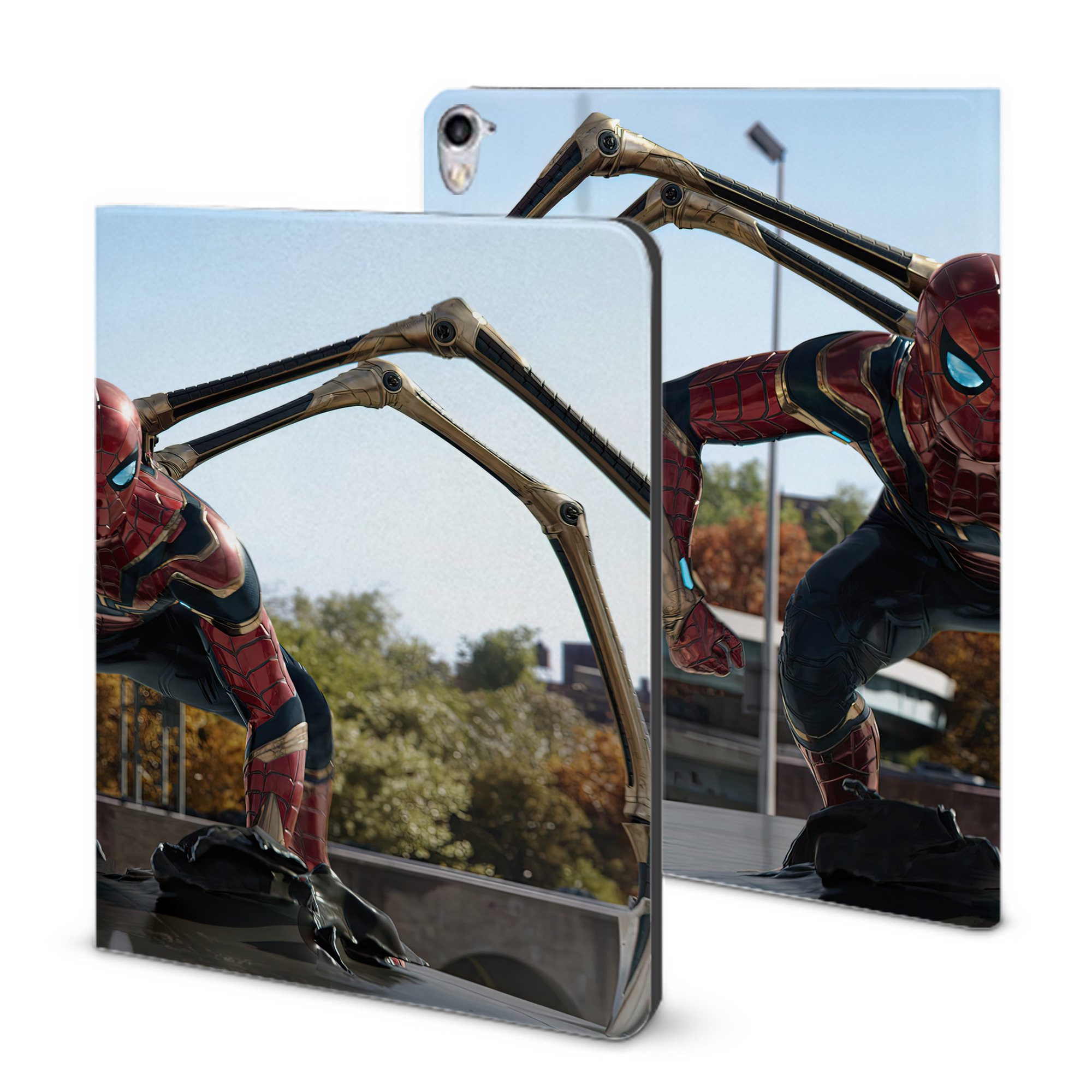 （画像用） Spider Man スパイダーマン IPad ケース ブック型 PUレザー TPU 耐衝撃 軽量 薄型 ペン収納なし 全面保護 IPad 各モデル対応